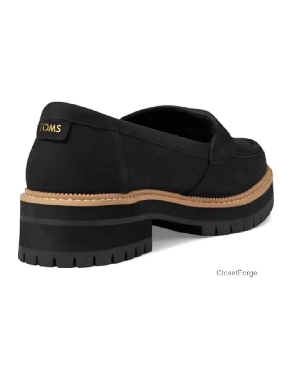 TOMS Cara Leather Slip-On Platform Loafers Women's Comfort Cushioned